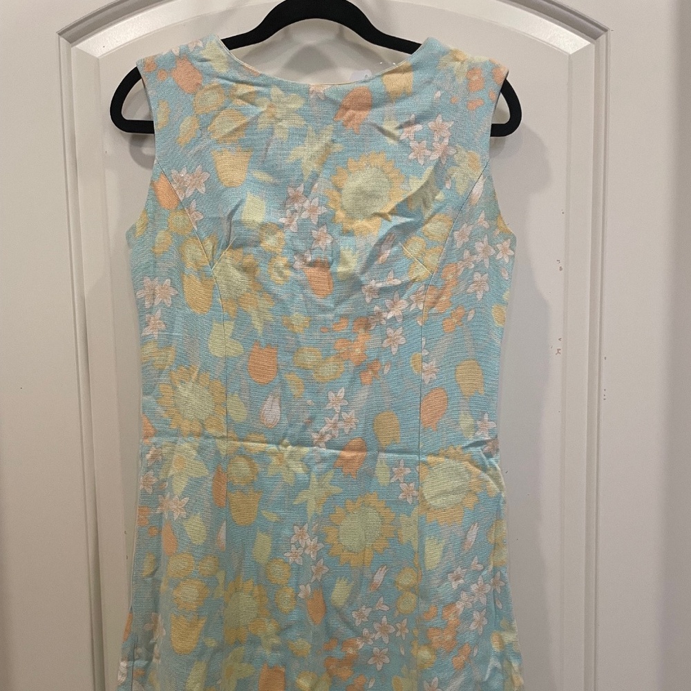 Pale Blue Floral Vintage Dress